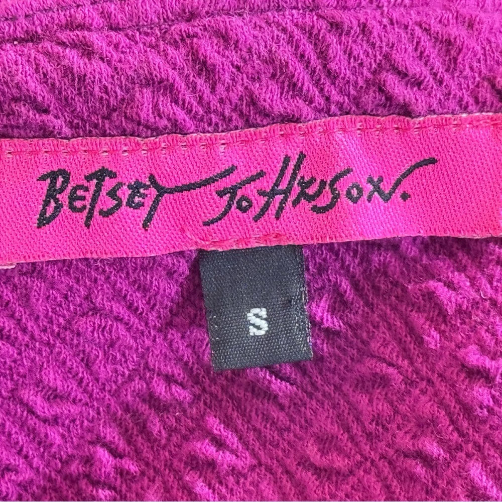 Betsey Johnson Pinup Sweetheart Neck Bodycon Mini Dress - Magenta | S - Picture 12 of 13